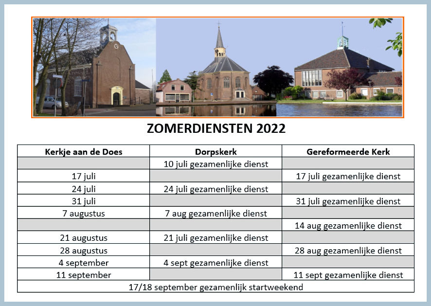 zomerdiensten 2022